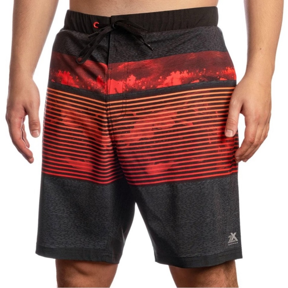 Men’s ZeroXposur swim trunks red and black Large